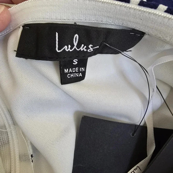 NWT Lulus Delphi Blue and White Striped Tie-Front Strapless Jumpsuit Size Small - Picture 11 of 14